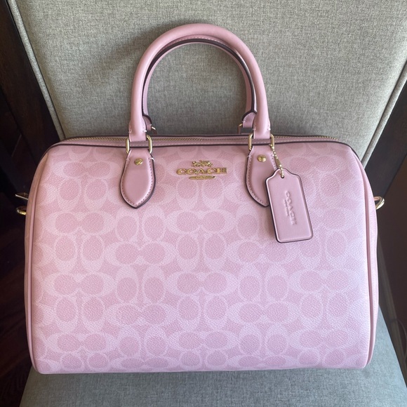 Coach Handbags - ‼️last two‼️NWT！COACH Rowan Large Satchel Bag In Signature（CAO77）POWDER PINK